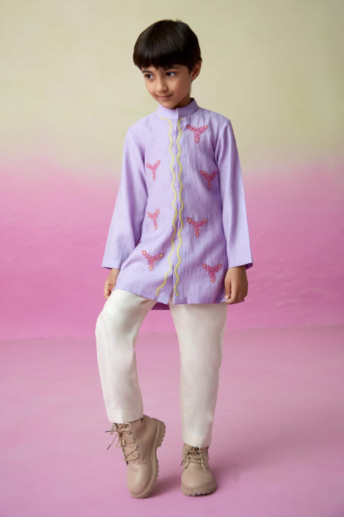 The Right Cut Pirate Adventure Embroidered Kurta & Pant Set