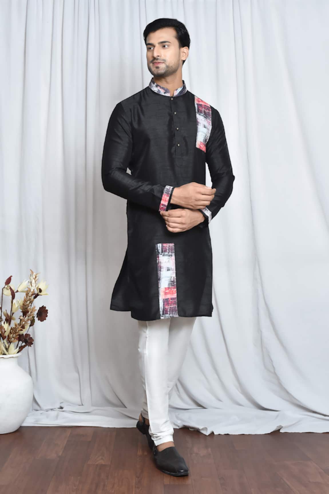 Arihant Rai Sinha Geometric Print Patch Work Kurta 