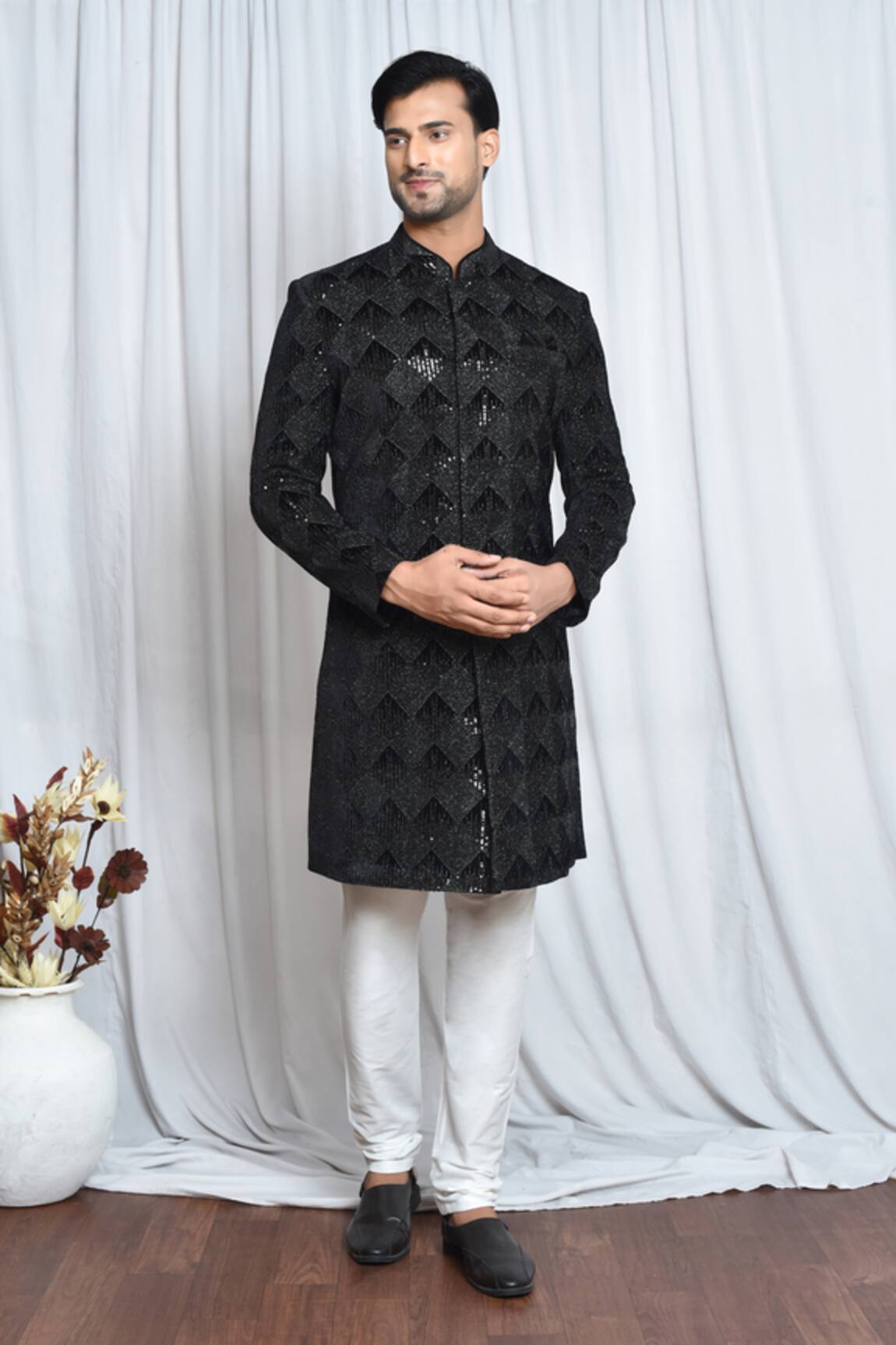 Arihant Rai Sinha Cut Dana Embroidered Sherwani Set 