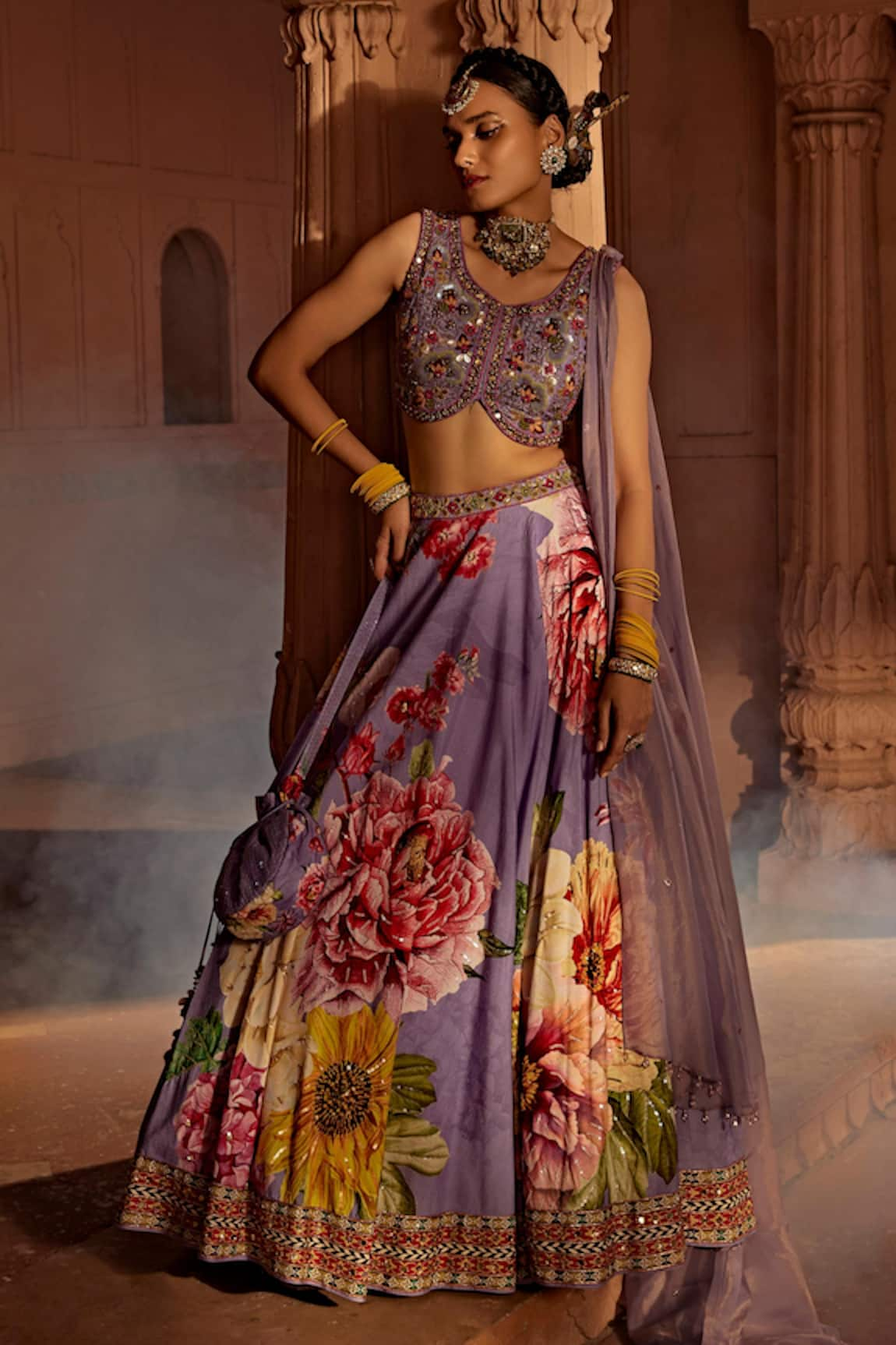 Kalista Gulshaad Floral Pattern Bridal Lehenga Set