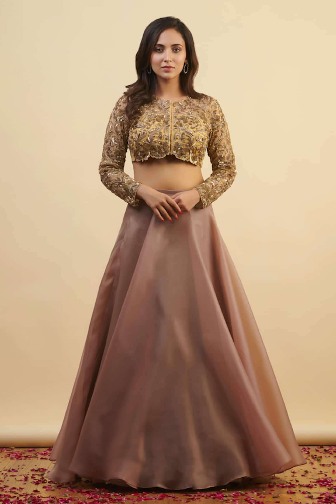 Nishta Studio Embroidered Blouse & Lehenga Set