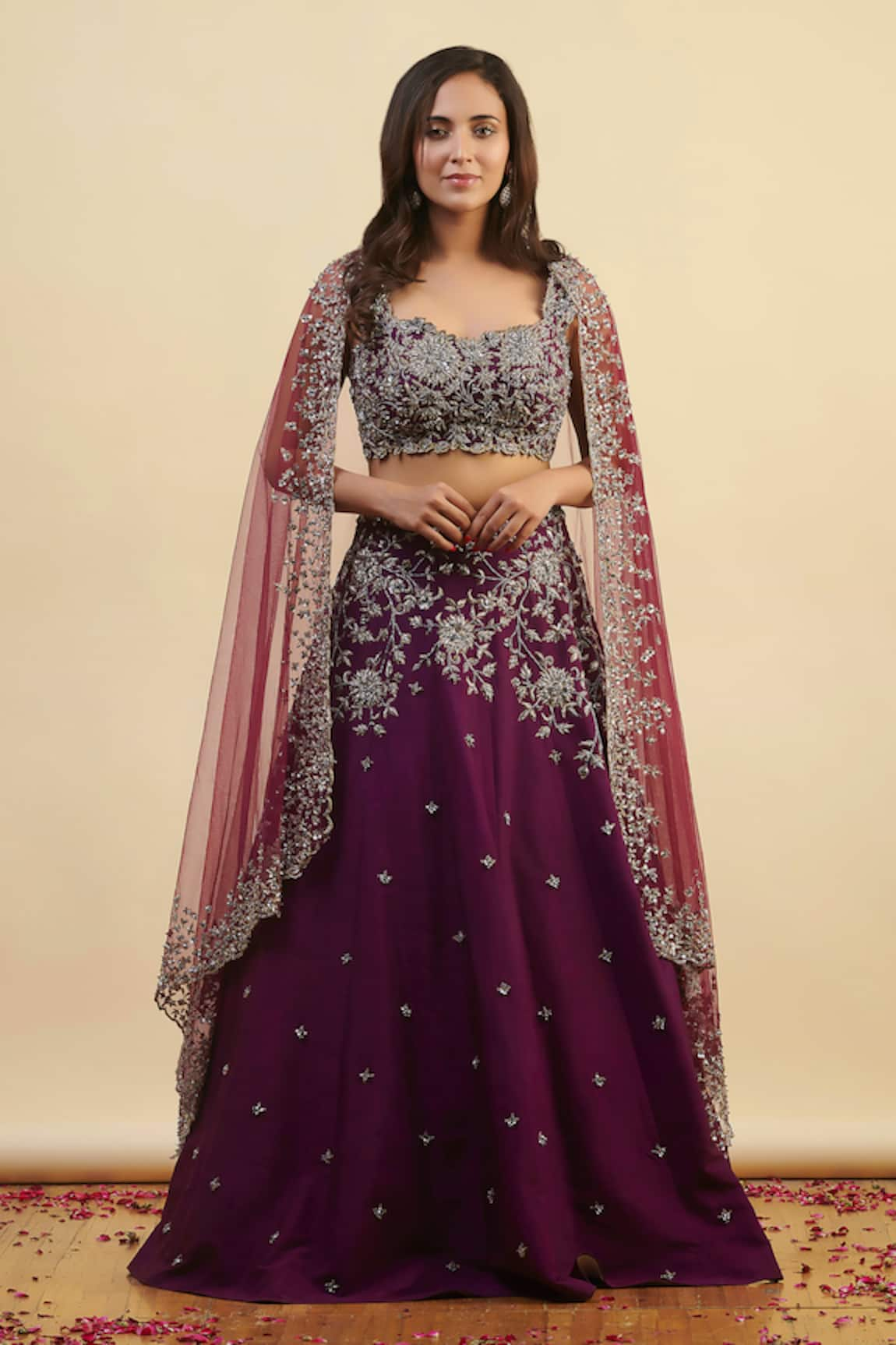 Nishta Studio Zardozi Embroidered Lehenga Set