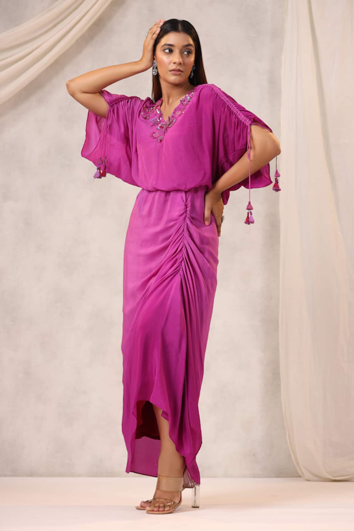 K-Anshika Floral Embroidered Maxi Dress 