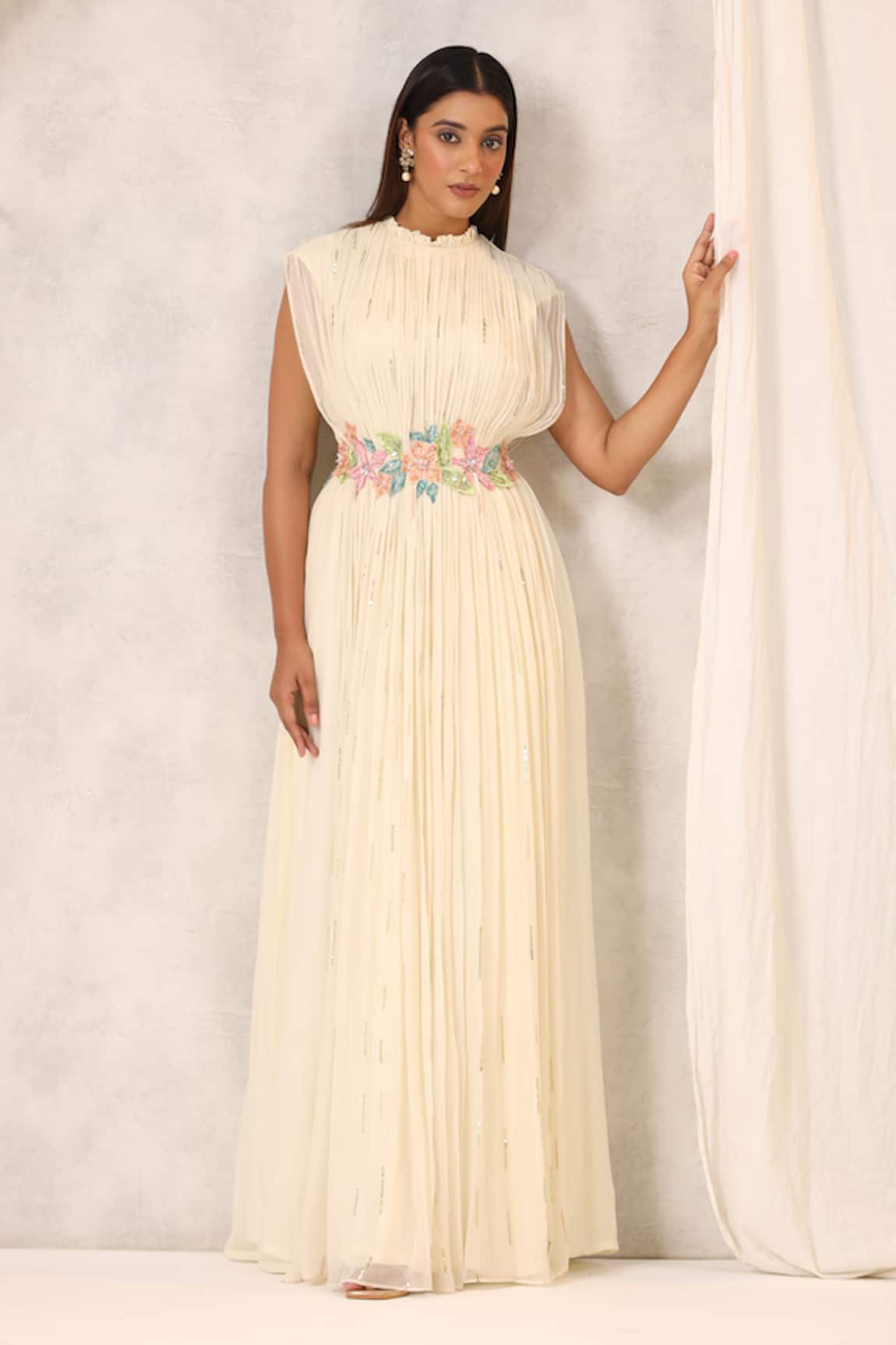 K-Anshika Gathered Embellished Gown 