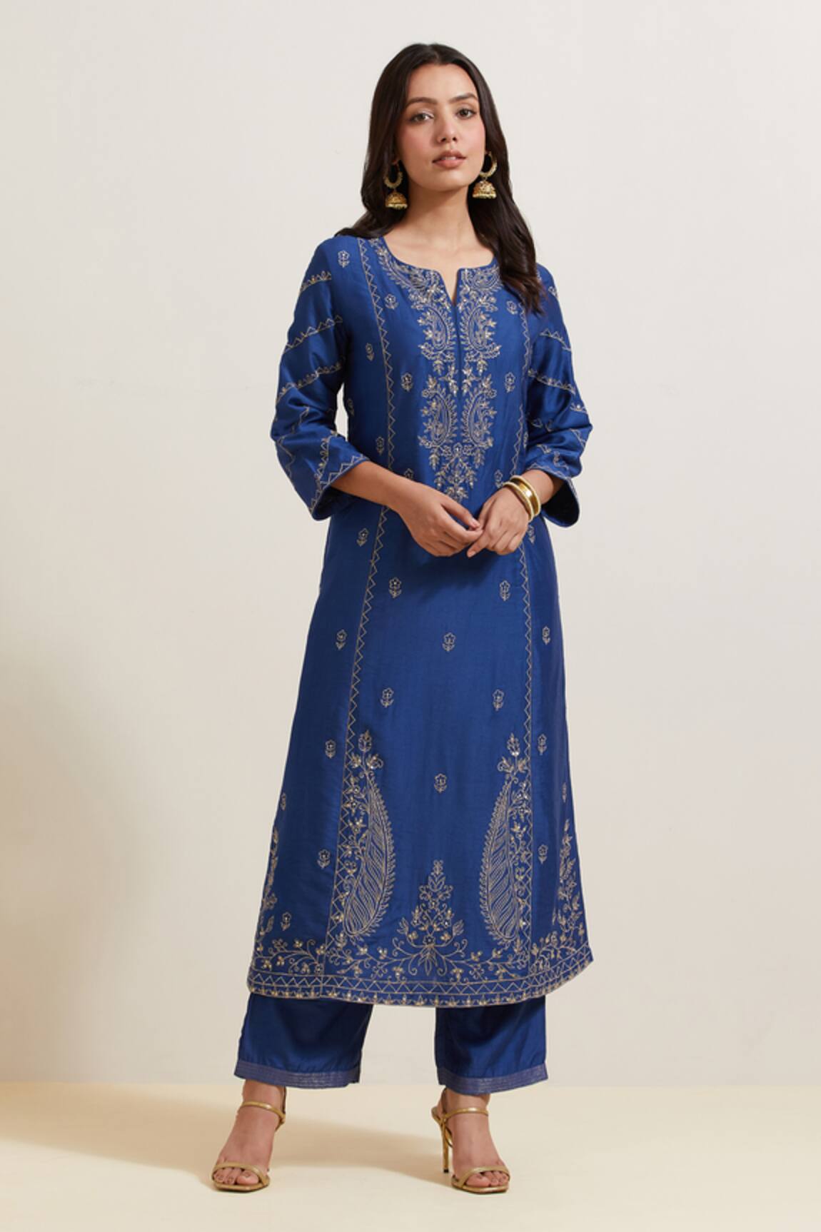 Priya Chaudhary Chanderi Silk Embroidered Kurta
