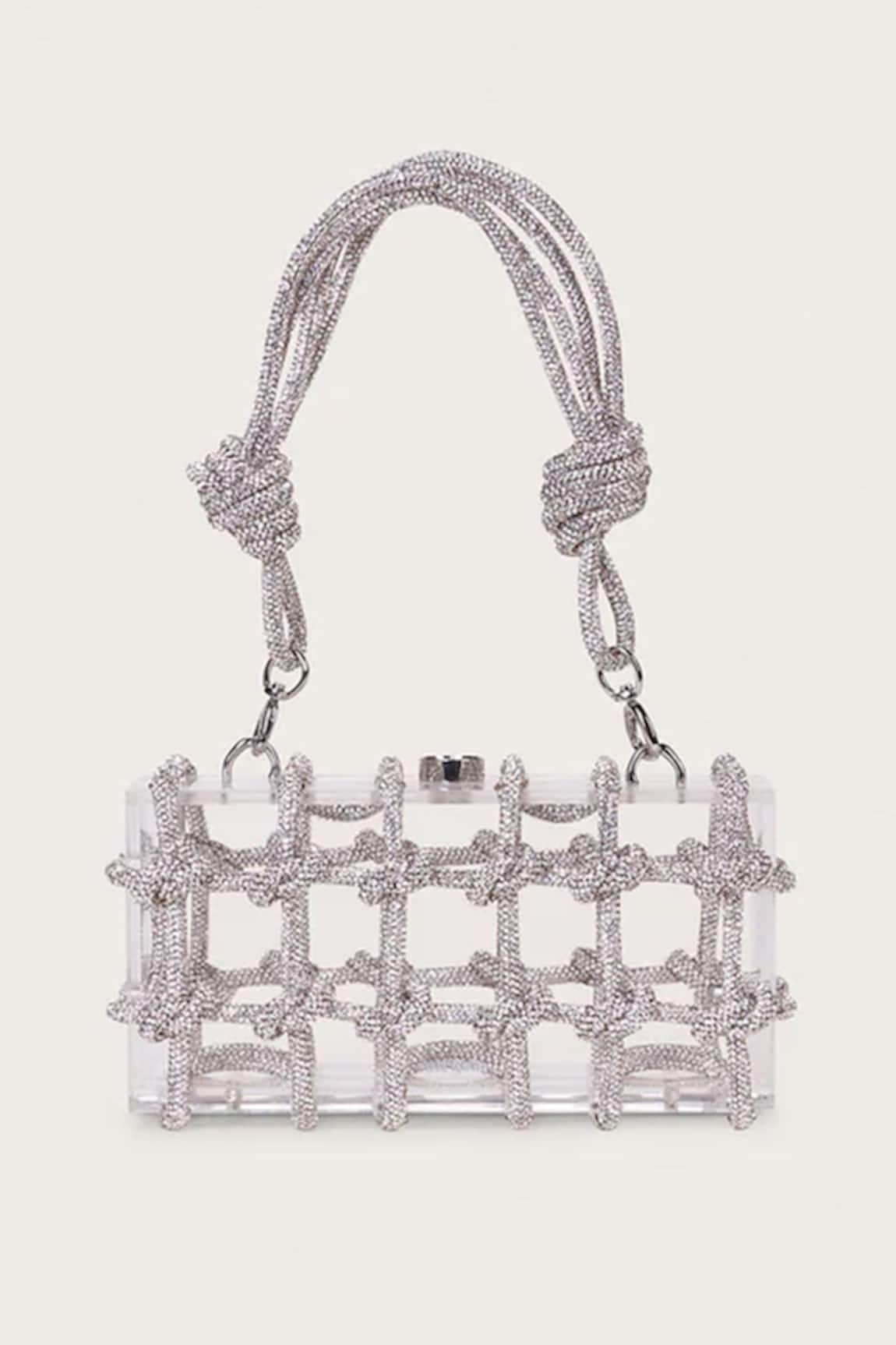 Pine and Drew Brittany Transparent Acrylic Embellished Bag
