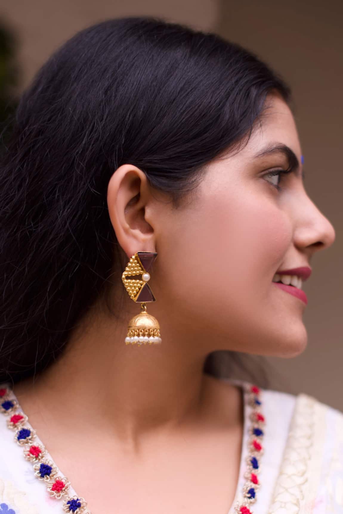 The Bling Girll Beads Embellished Jhumka Earrings
