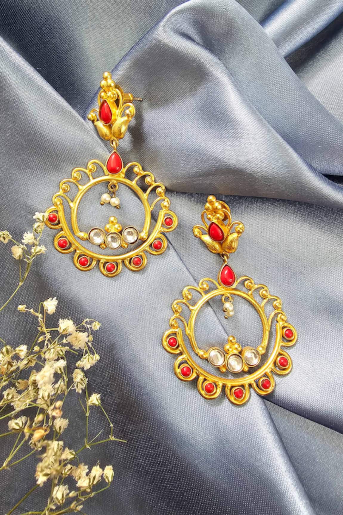 The Bling Girll Stone Embellished Dangler Earrings