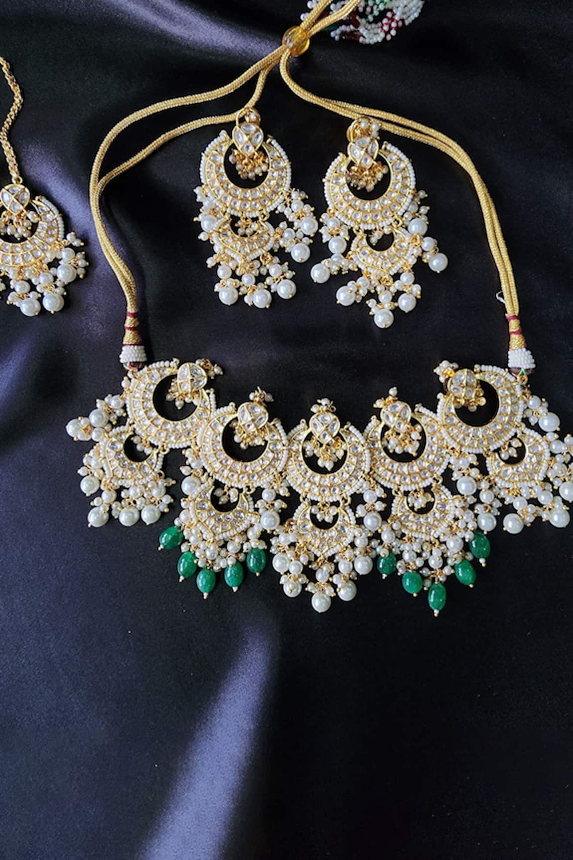 The Bling Girll Pearls & Kundan Embellished Choker Necklace Set