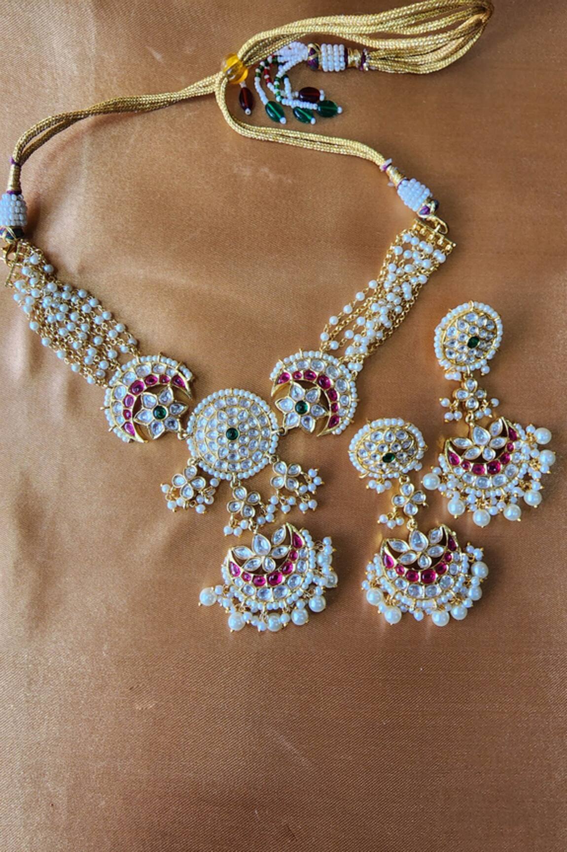 The Bling Girll Kundan & Beaded Choker Necklace Set