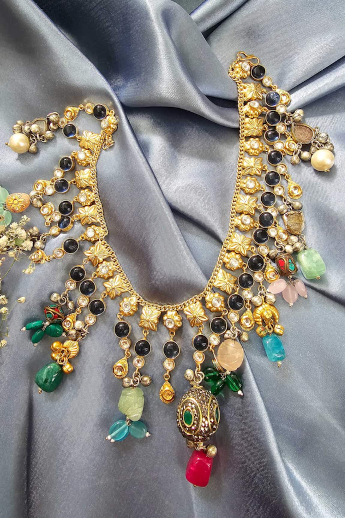 The Bling Girll Bead Drops Embellished Necklace