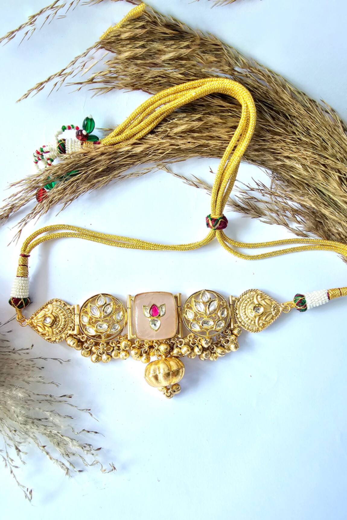 The Bling Girll Floral Beaded Choker Necklace