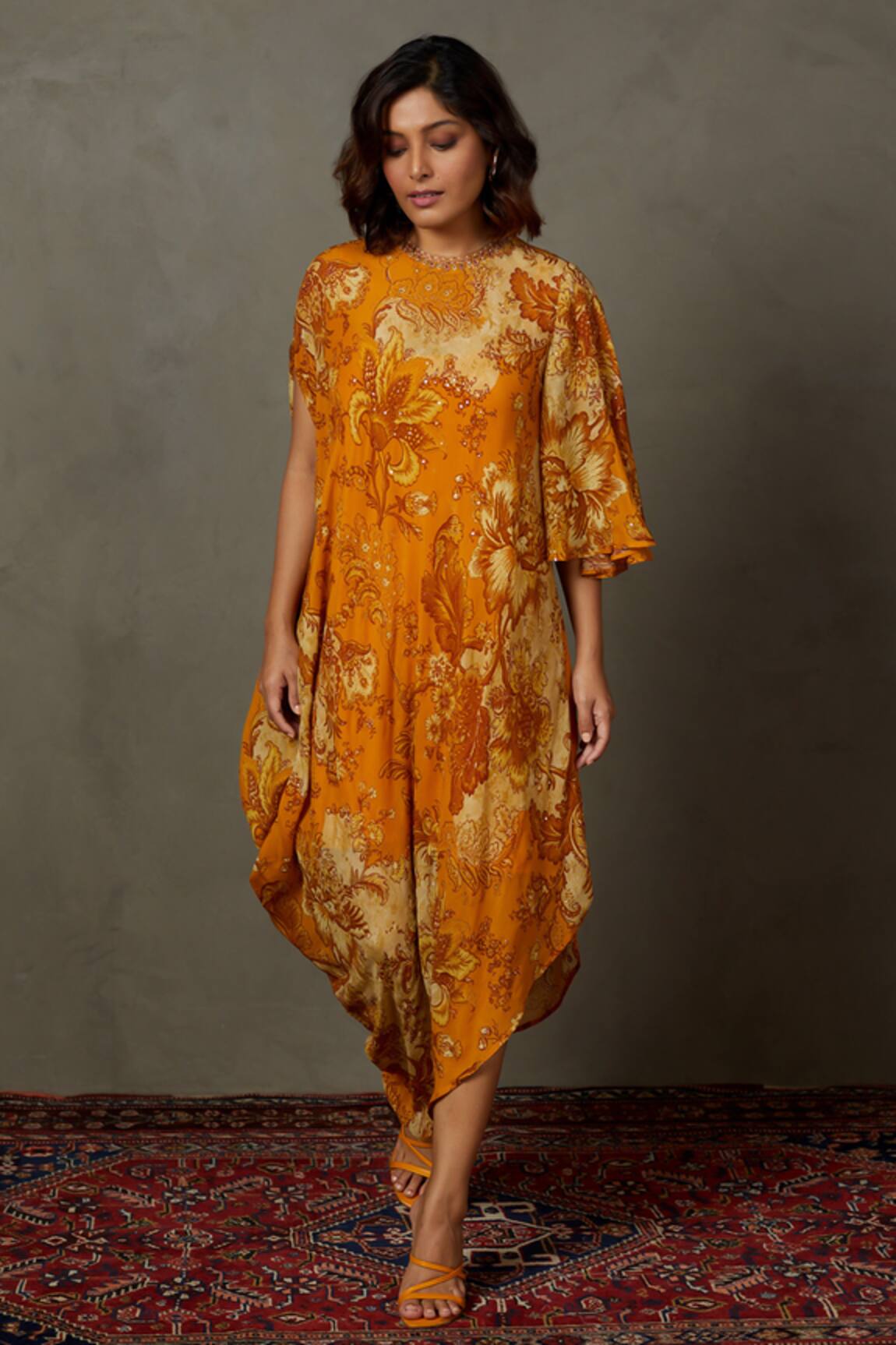 RI.Ritu Kumar Liberty Print Asymmetric Dress 
