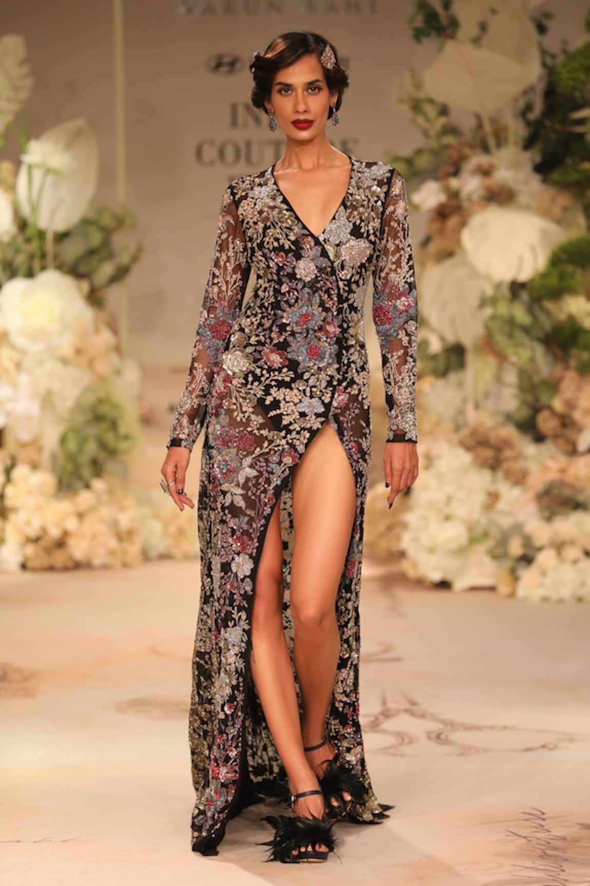 Varun Bahl Floral Bloom Embroidered Gown