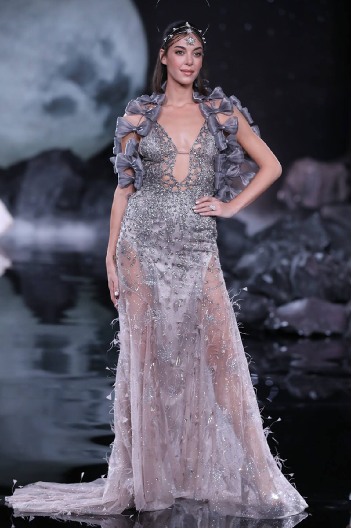 Dolly J Astrea Crystal Embroidered Bodycon Gown