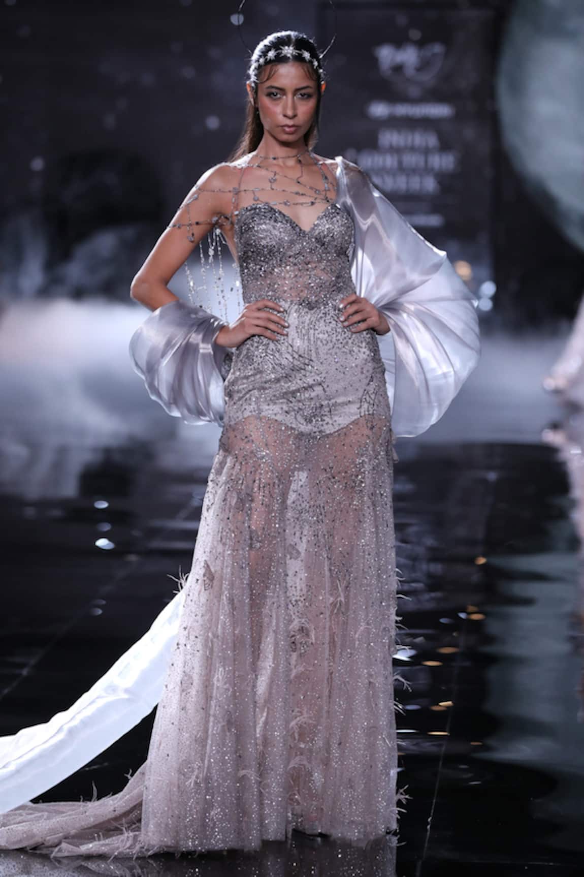Dolly J Helena Sequin Embroidered Bodycon Gown