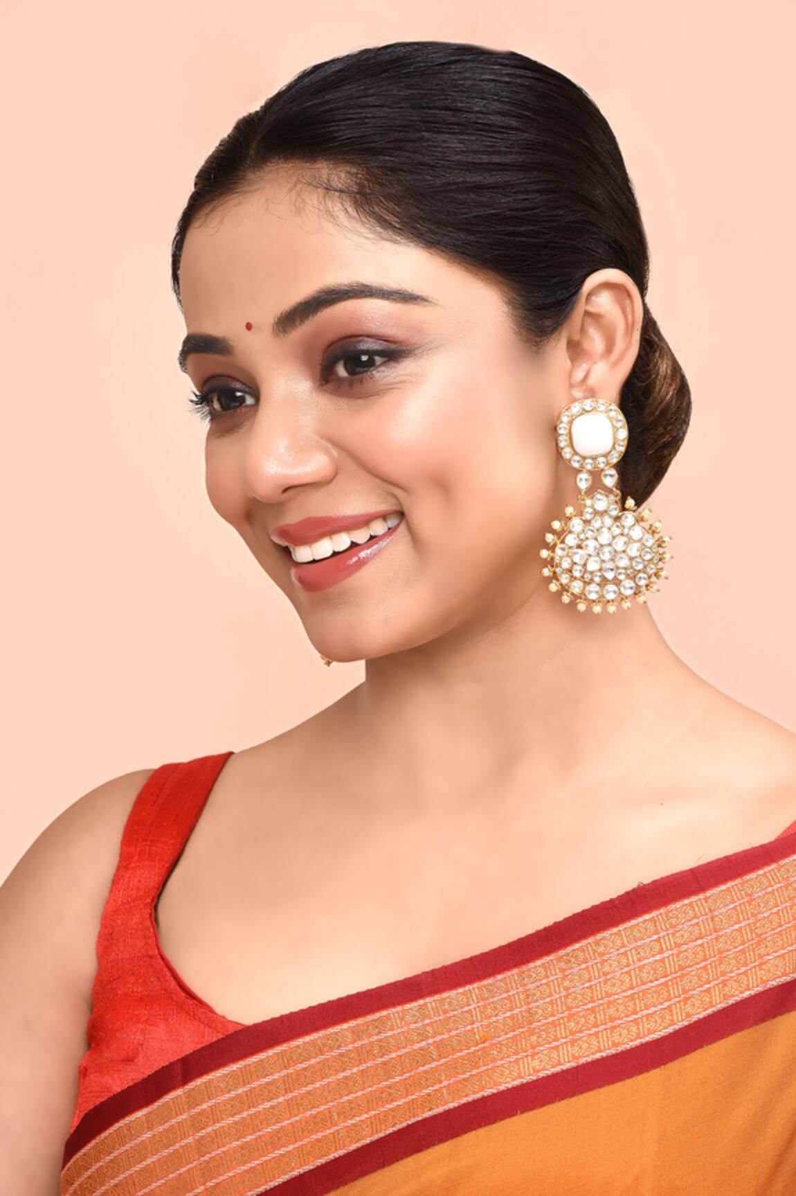 Moh-Maya by Disha Khatri Kundan & Stone Embellished Earrings 