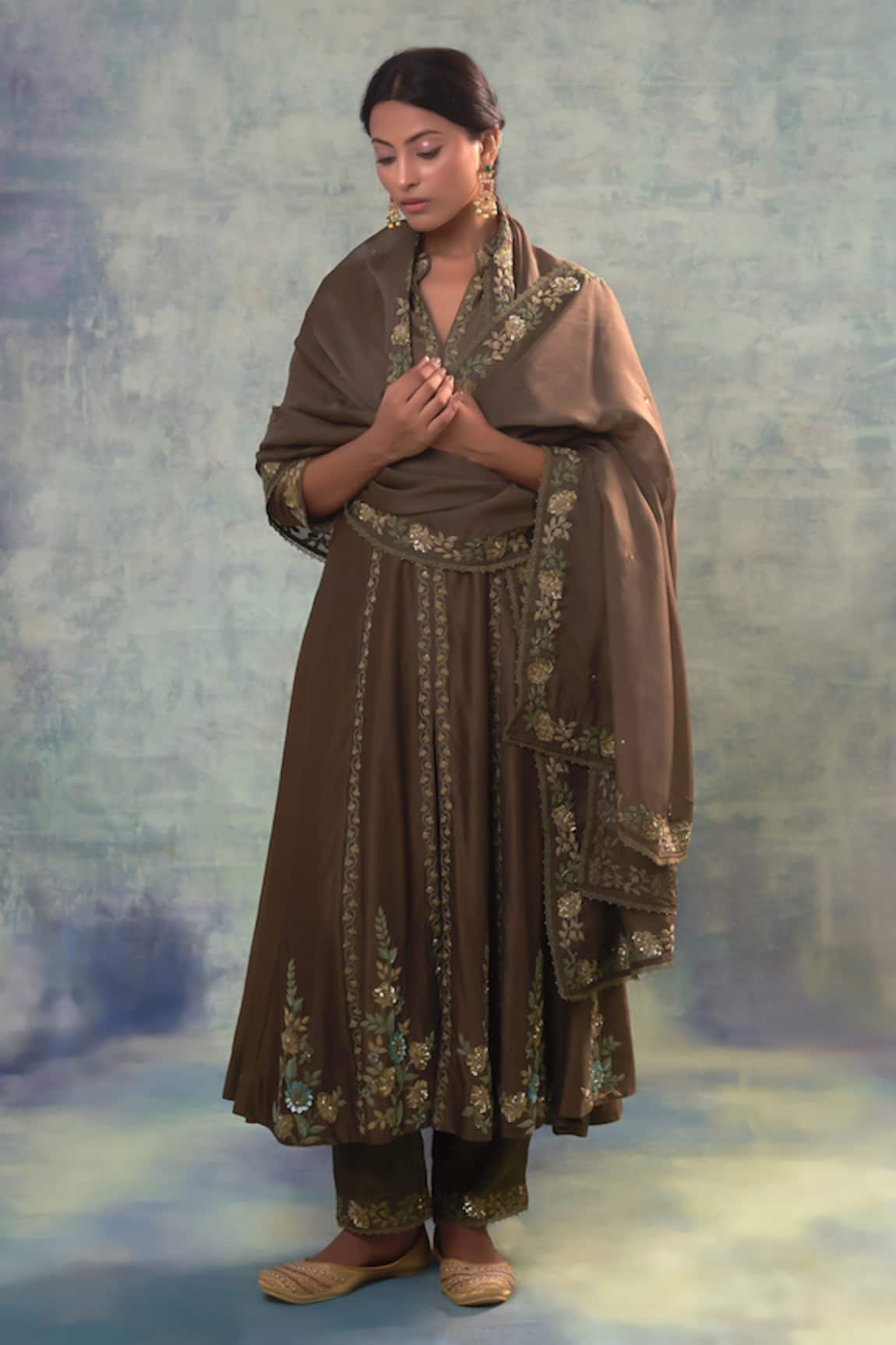 Sonia Khatri Floral Embroidered Kurta Palazzo Set