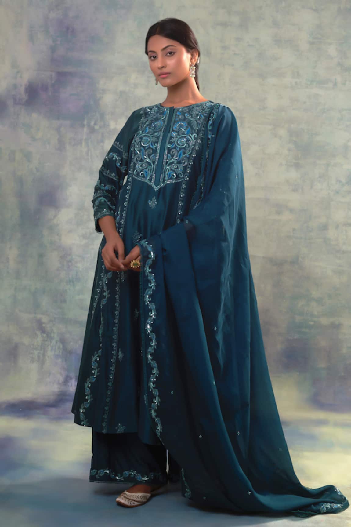 Sonia Khatri Enticing Embroidered Suit Palazzo Set