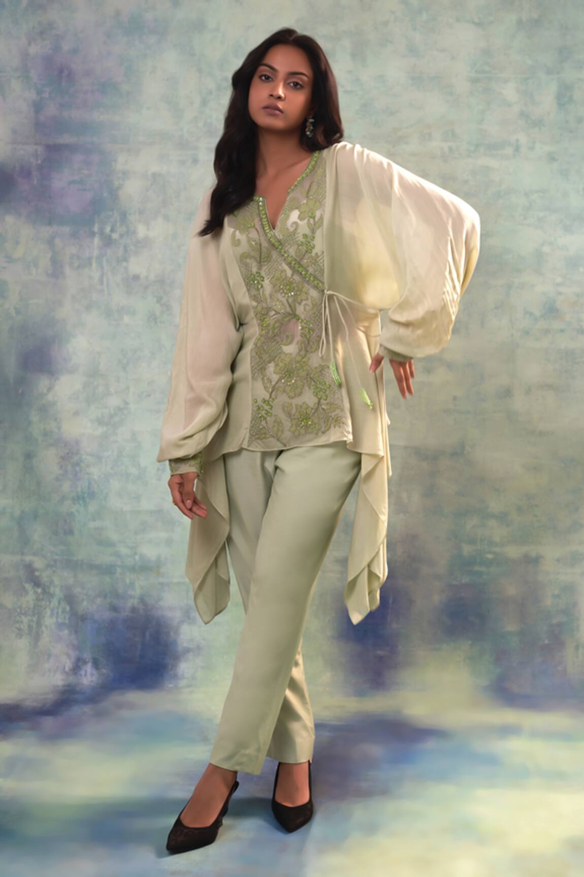 Sonia Khatri Floral Embroidered Top & Pant Set