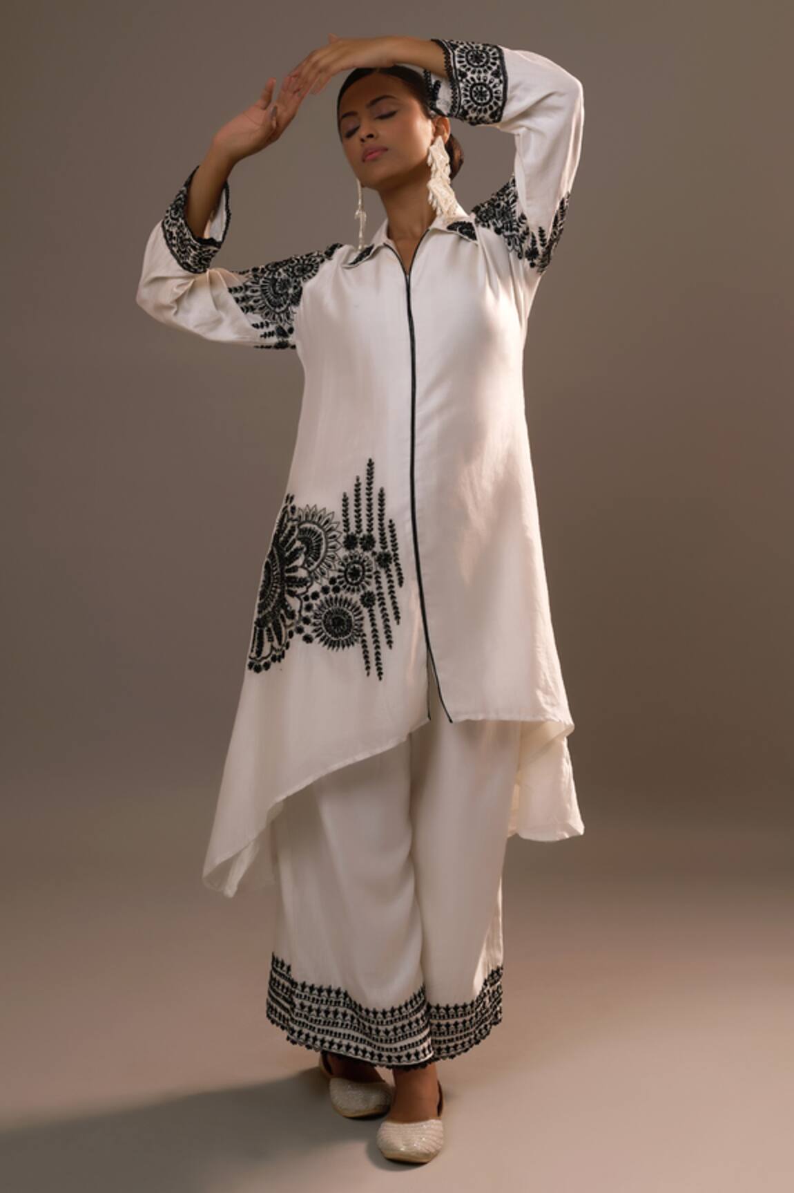 Sonia Khatri Alpana Bloom Embroidered Kurta With Palazzo