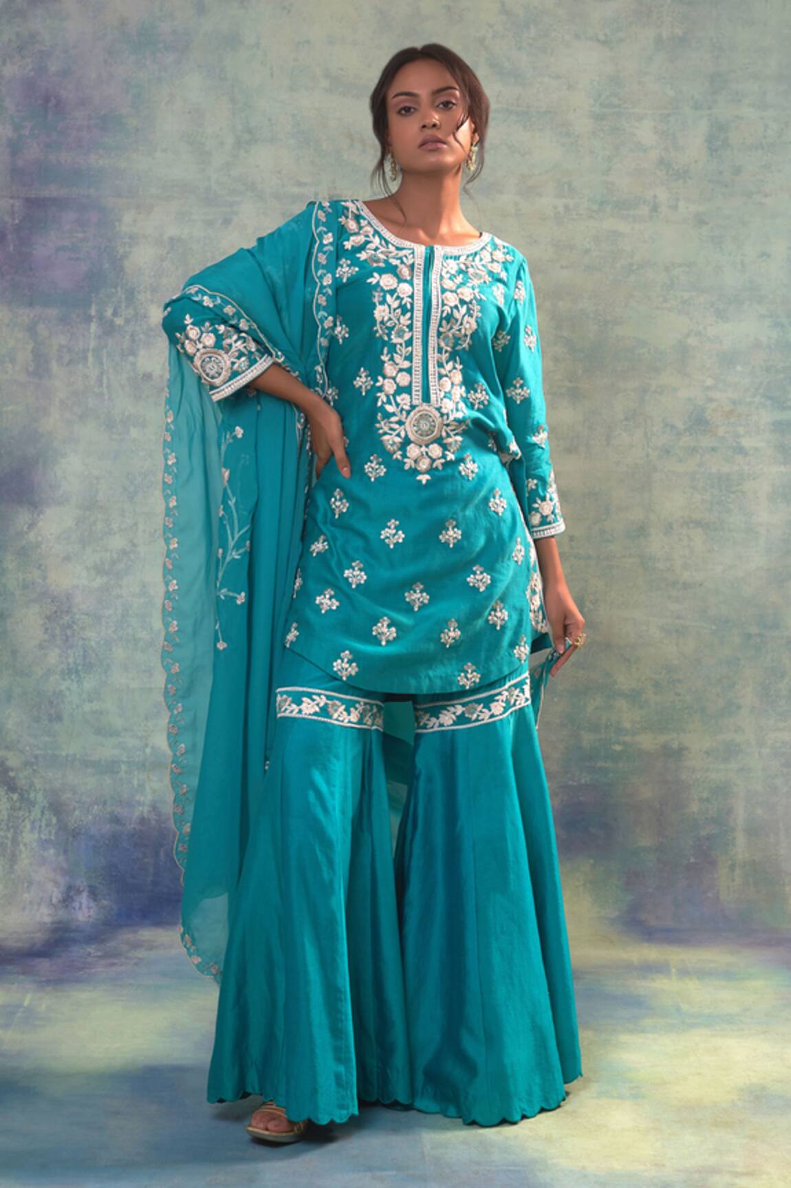 Sonia Khatri Petunia Sequin Embroidered Kurta Palazzo Set