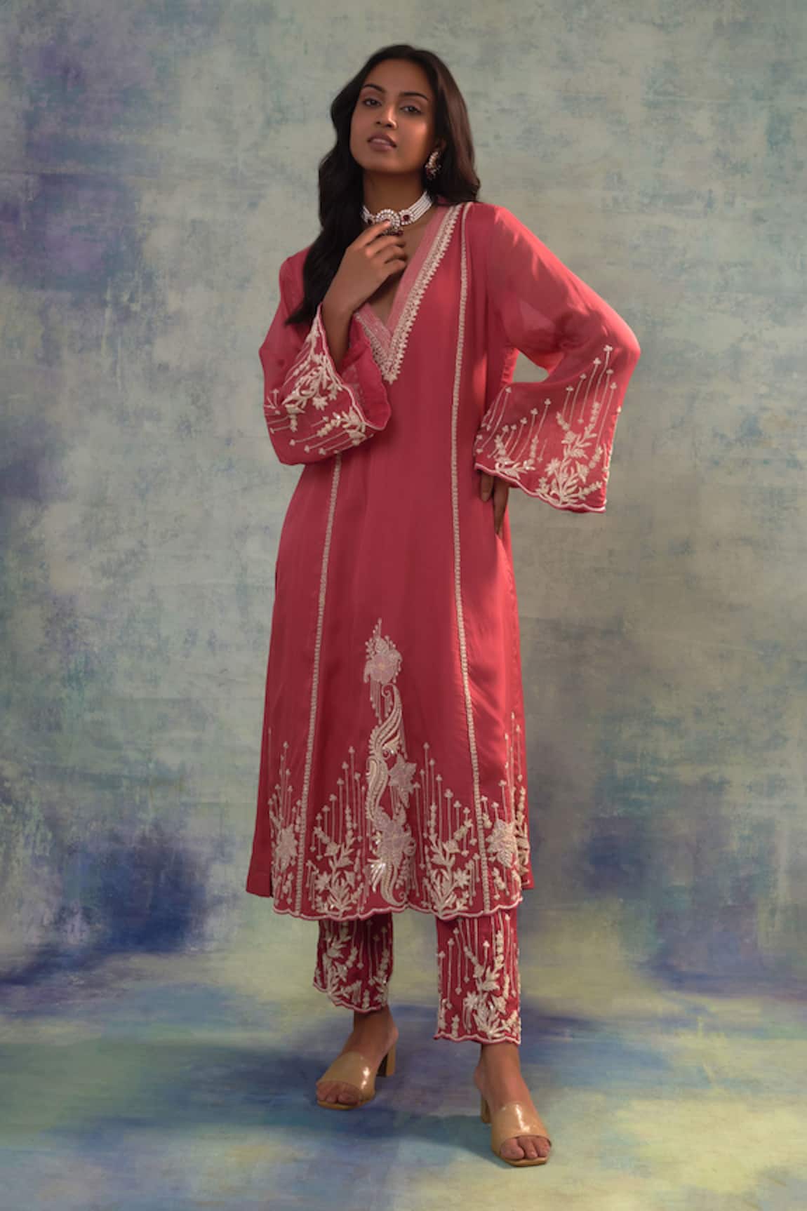 Sonia Khatri Floral Garden Embroidered Kurta With Pant