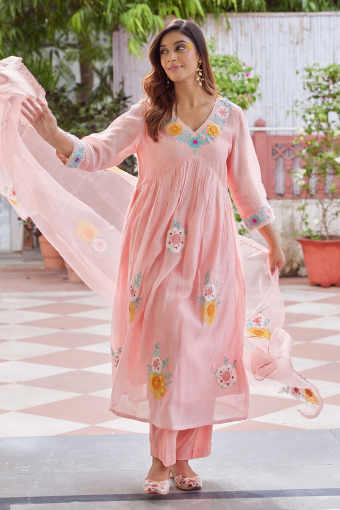 Charu Makkar Petunia Garden Patch Anarkali With Pant