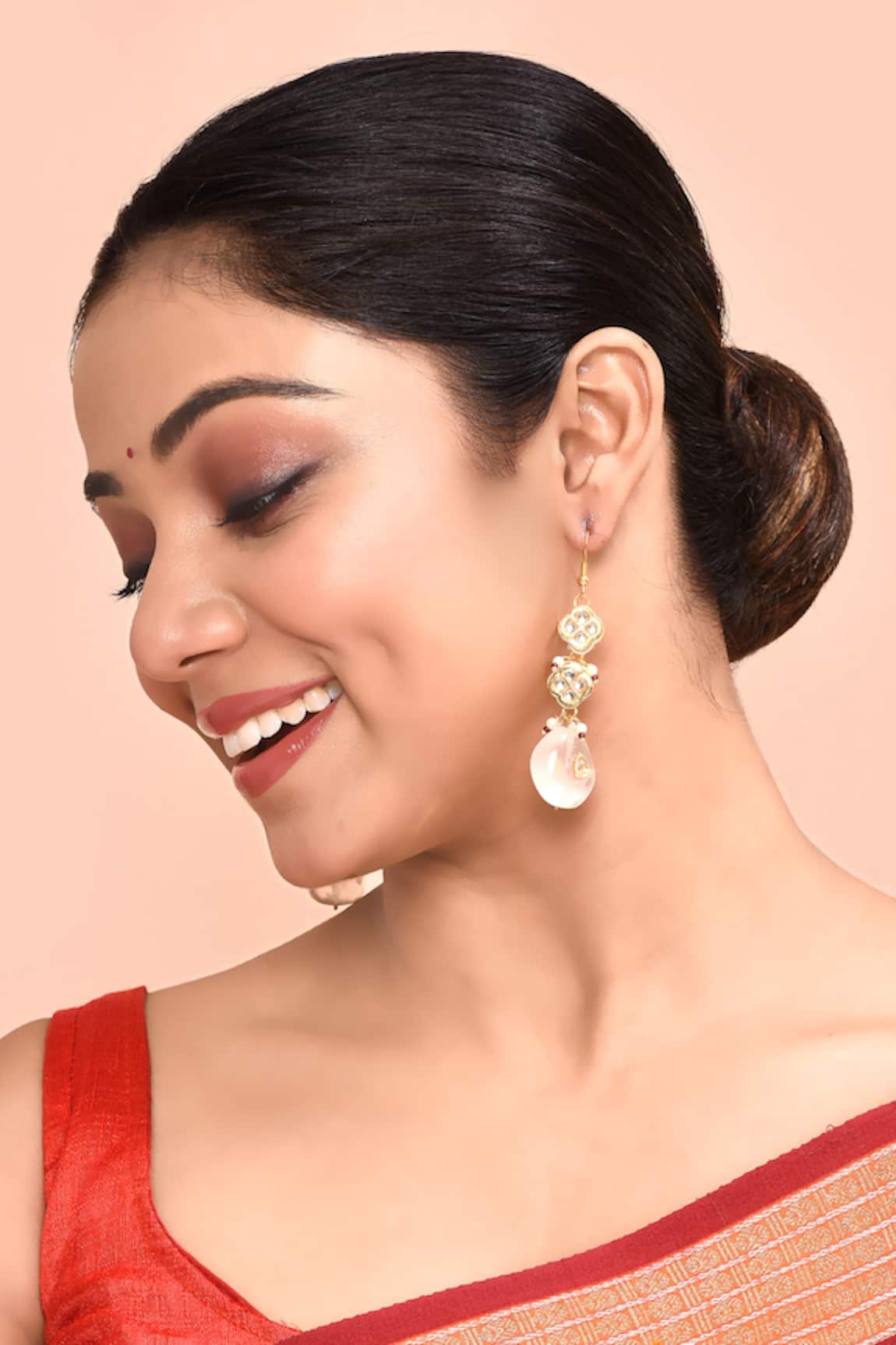 Just Shradha's Floral Kundan Studded Earrings