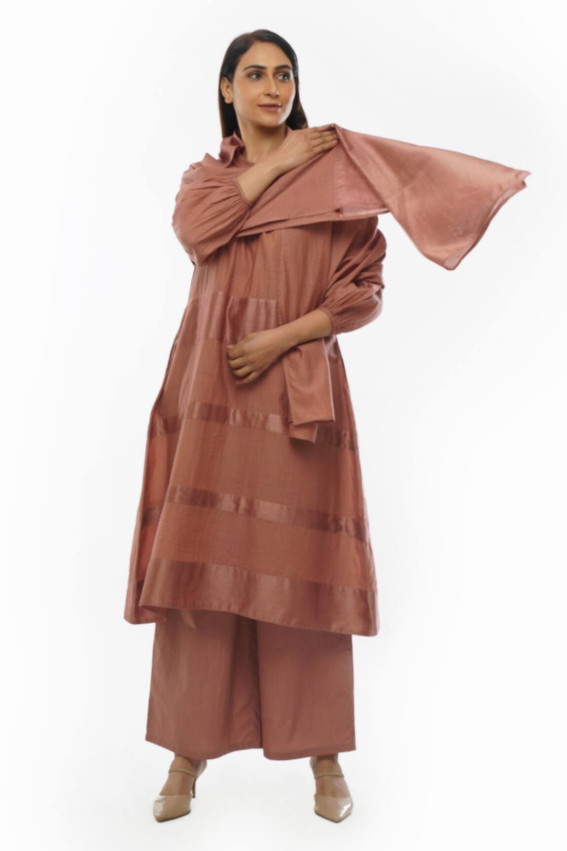 Khat Handwoven Stripe Pattern Tunic Pant Set