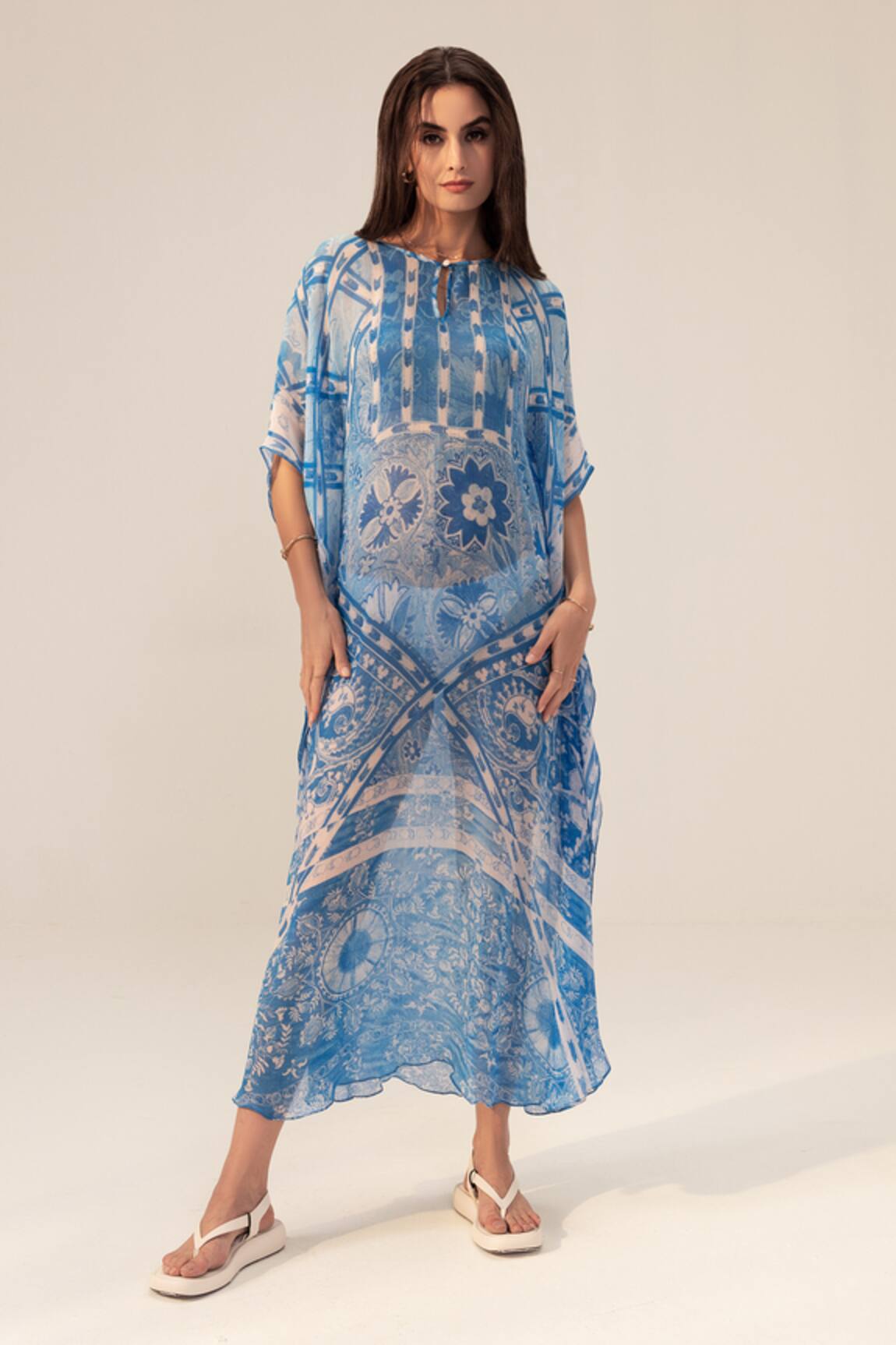 Reena Sharma Aisha Floral Print Kaftan 