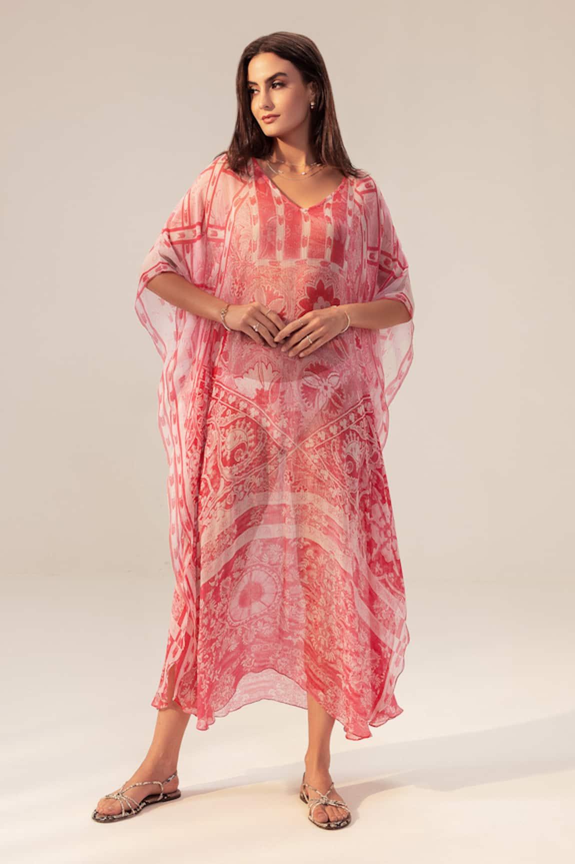 Reena Sharma Aisha Floral Blossom Print Kaftan