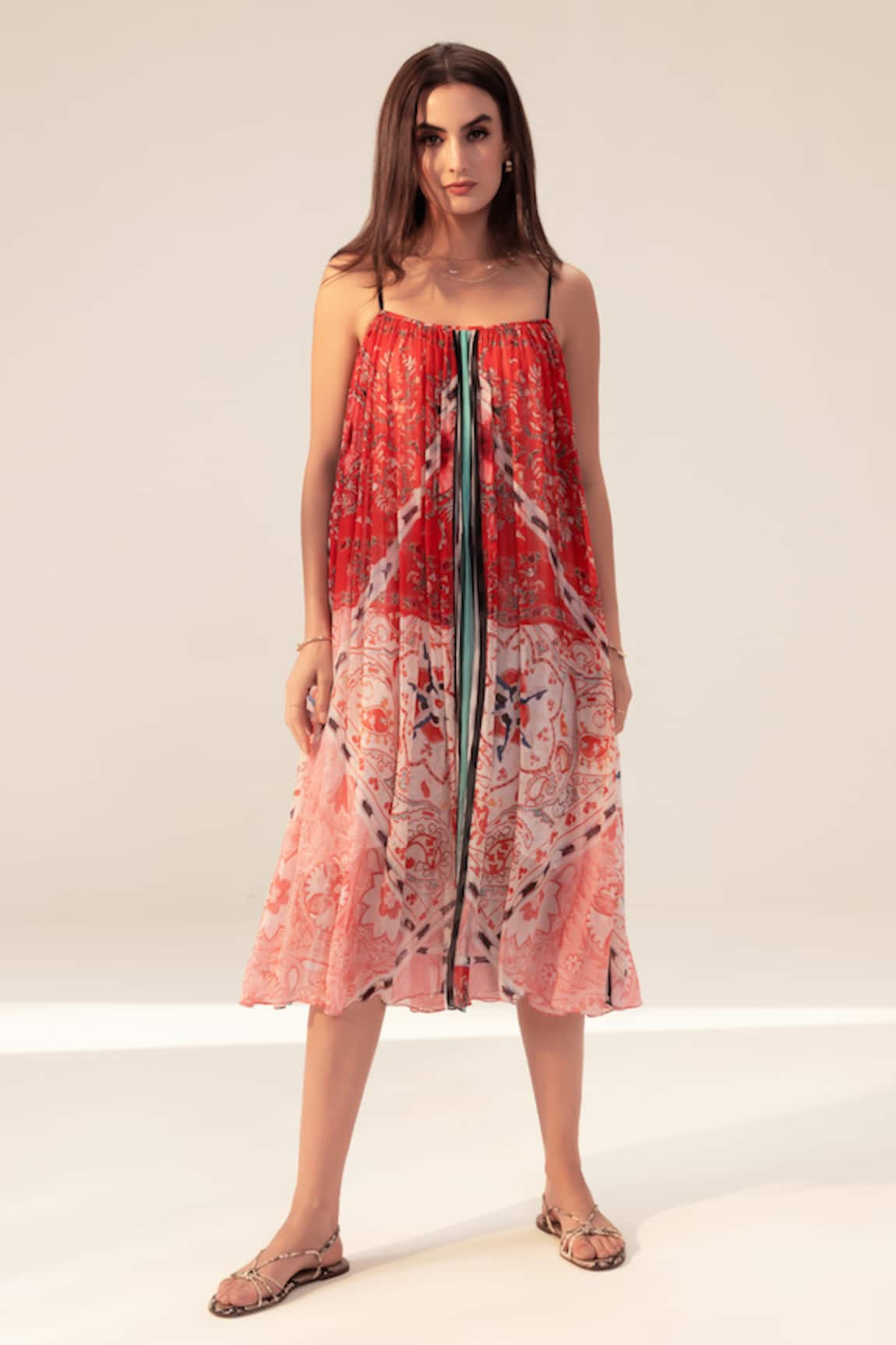 Reena Sharma Floral Paisley Printed Midi Dress