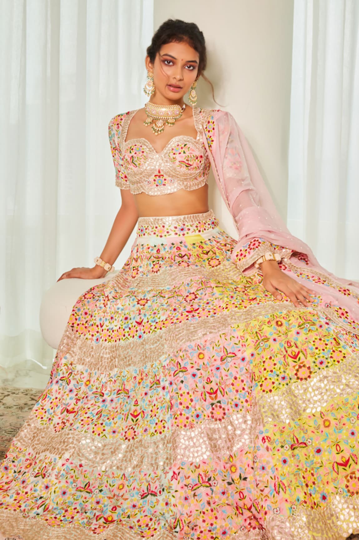 Lalita Dagliya Resham Embroidered Bridal Lehenga Set