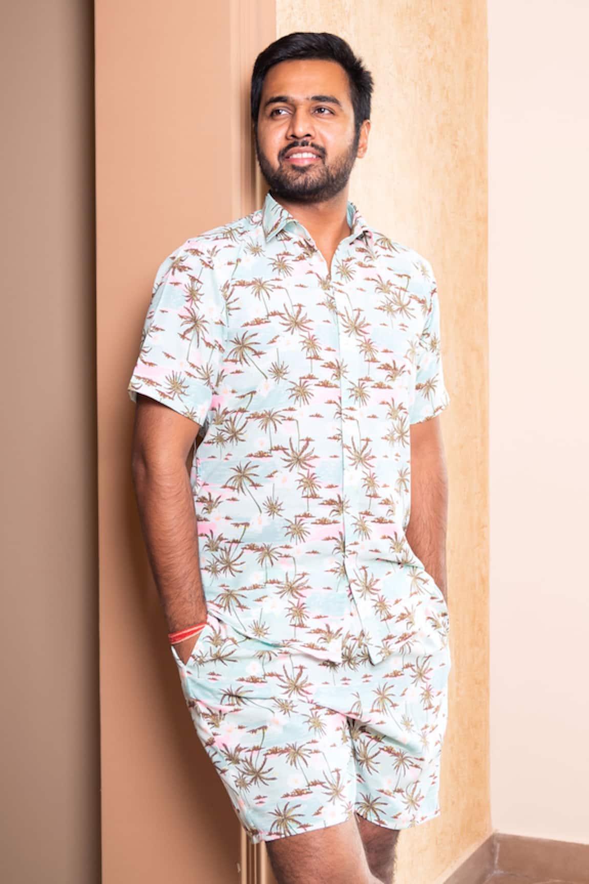 Tarini Vij Beach Vibe Print Shirt With Shorts