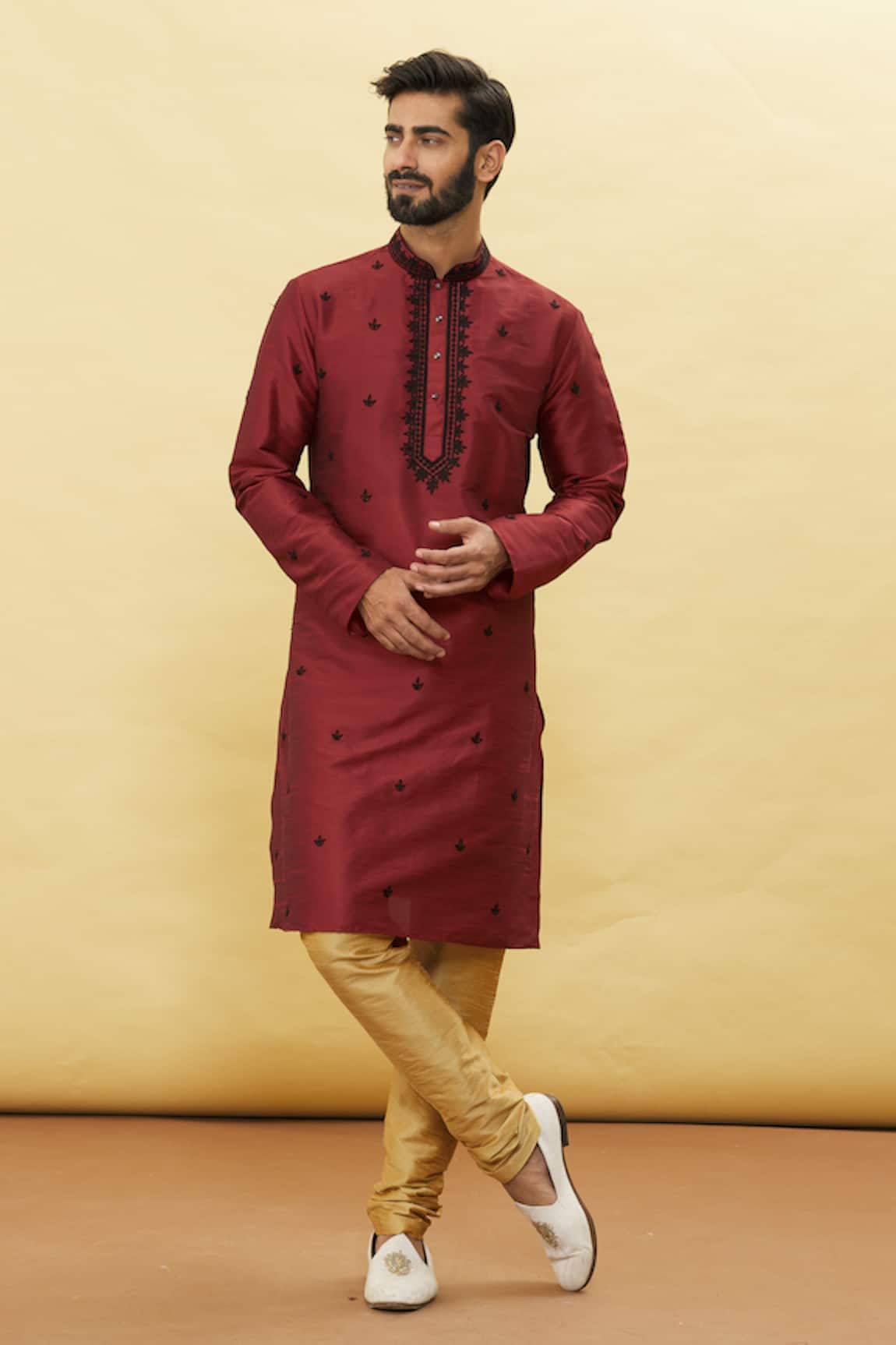 Samyukta Singhania Flora Embroidered Kurta & Churidar Set 
