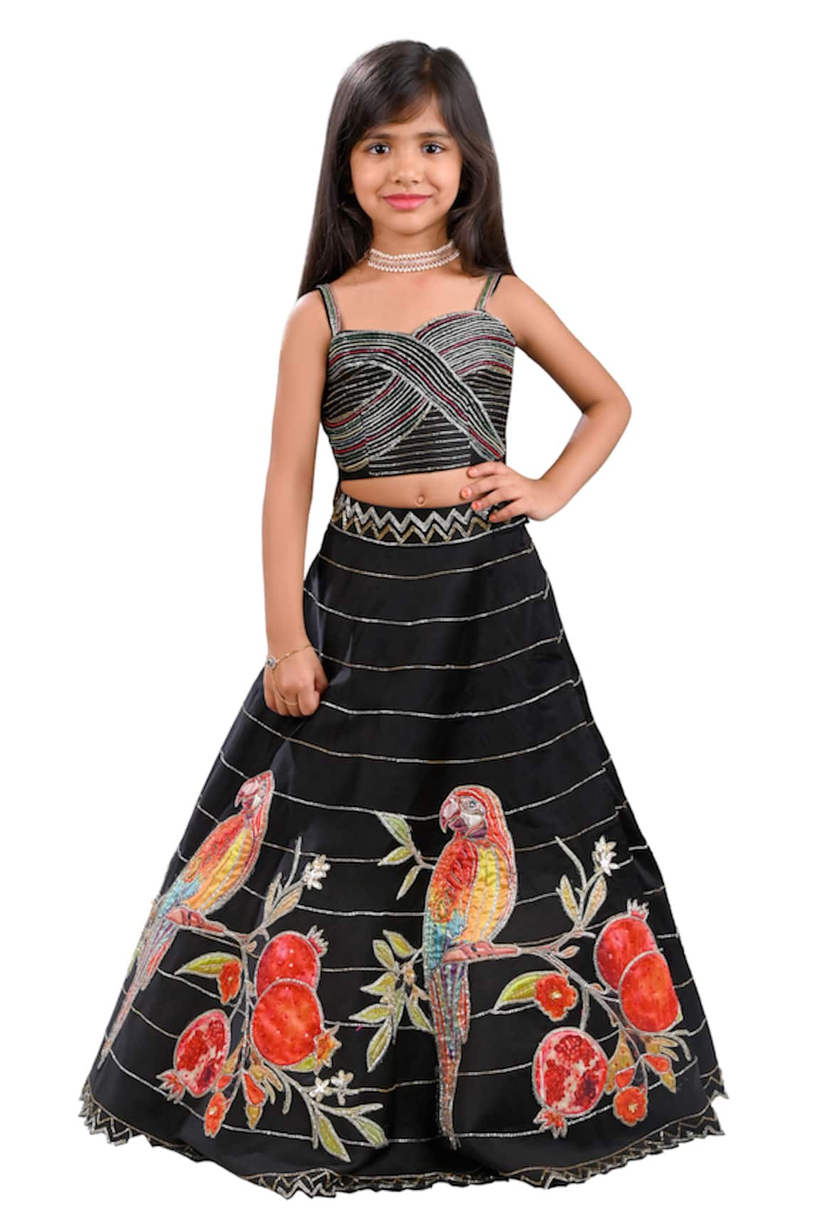 Lakshmi Reddy Parrot Motif Lehenga Set