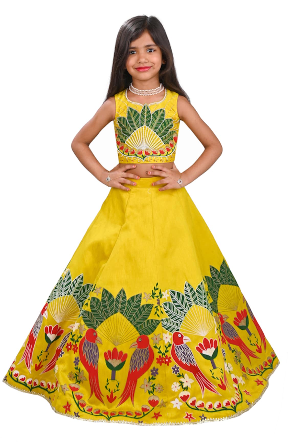 Lakshmi Reddy Parrot Printed Lehenga Set