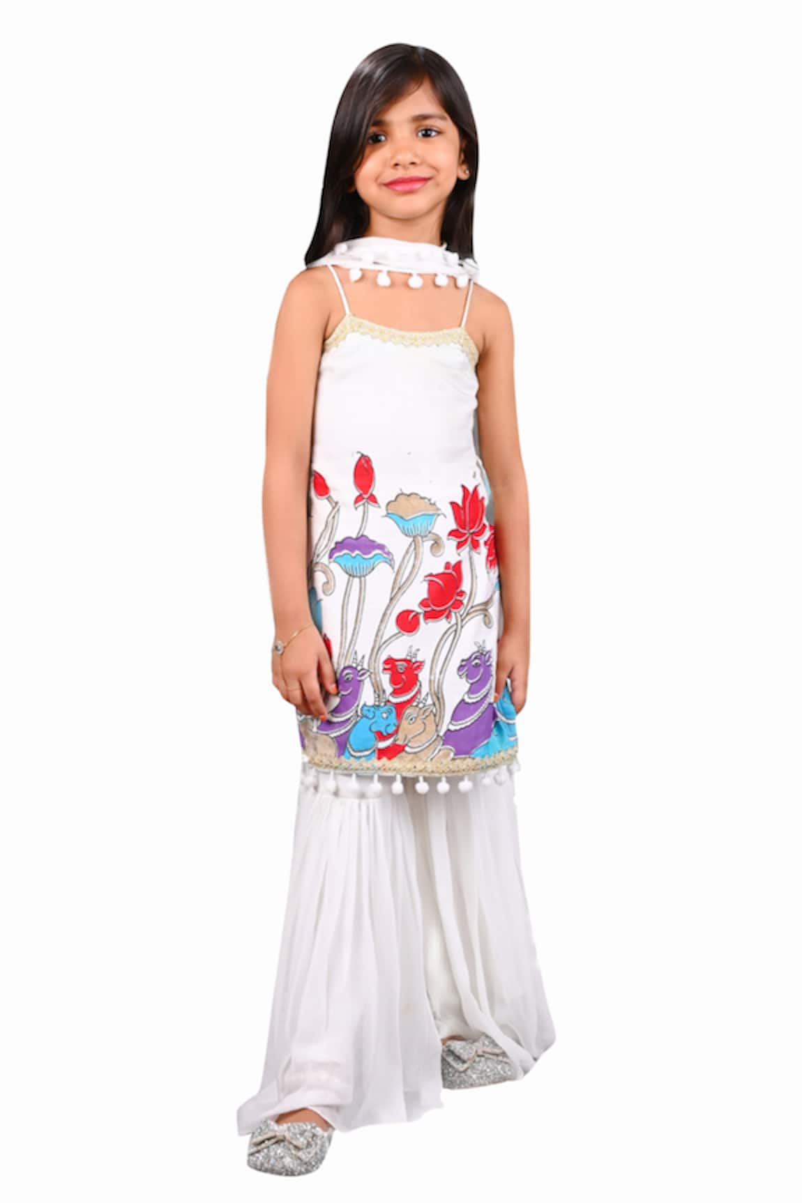 Lakshmi Reddy Cow Print Kurta Sharara Set