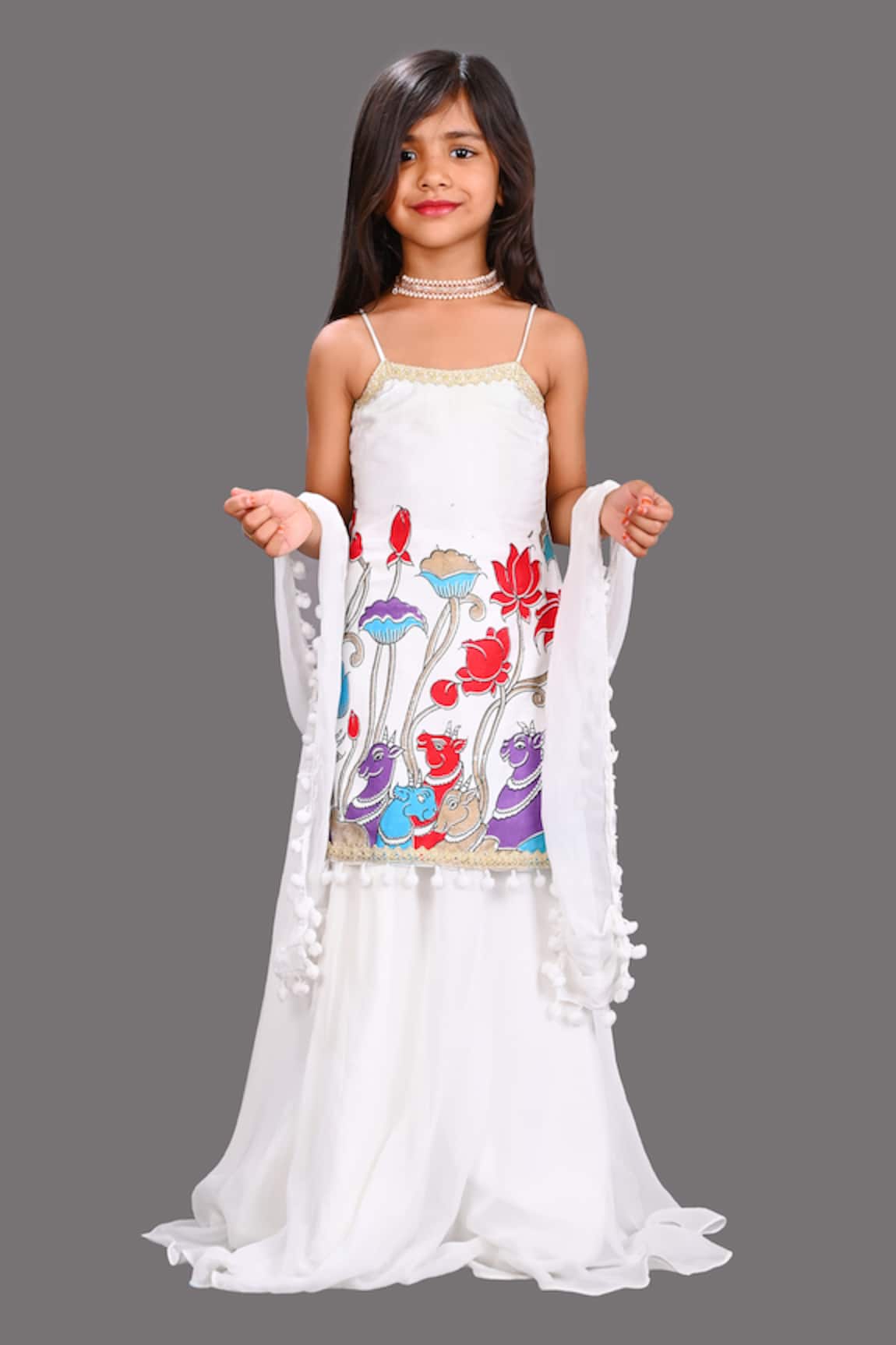 Lakshmi Reddy Cow Print Kurta Skirt Set
