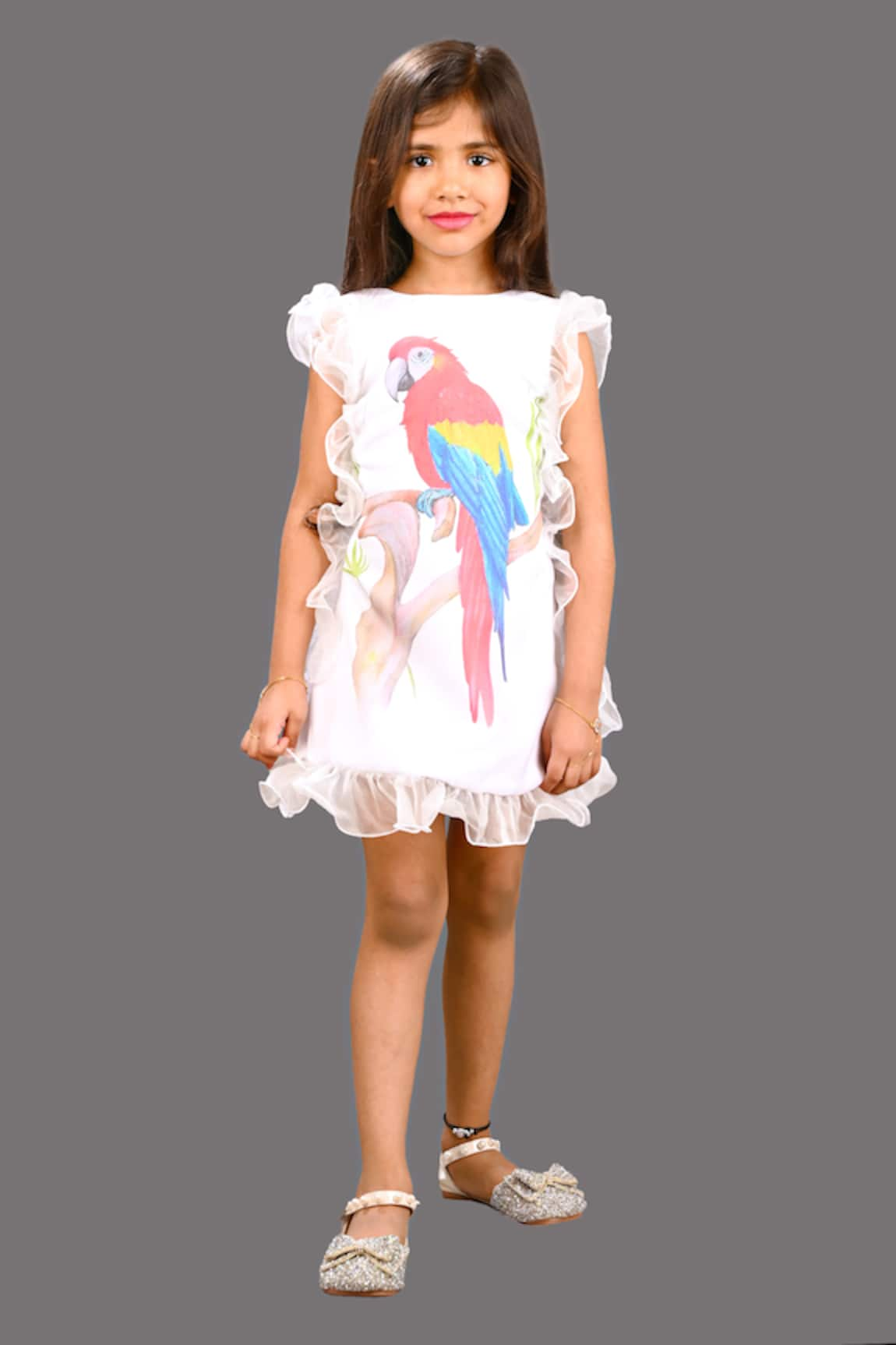 Lakshmi Reddy Parrot Motif Short Frock