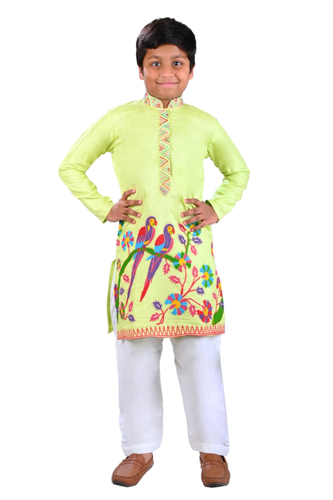 Lakshmi Reddy Parrot Print Kurta & Pant Set