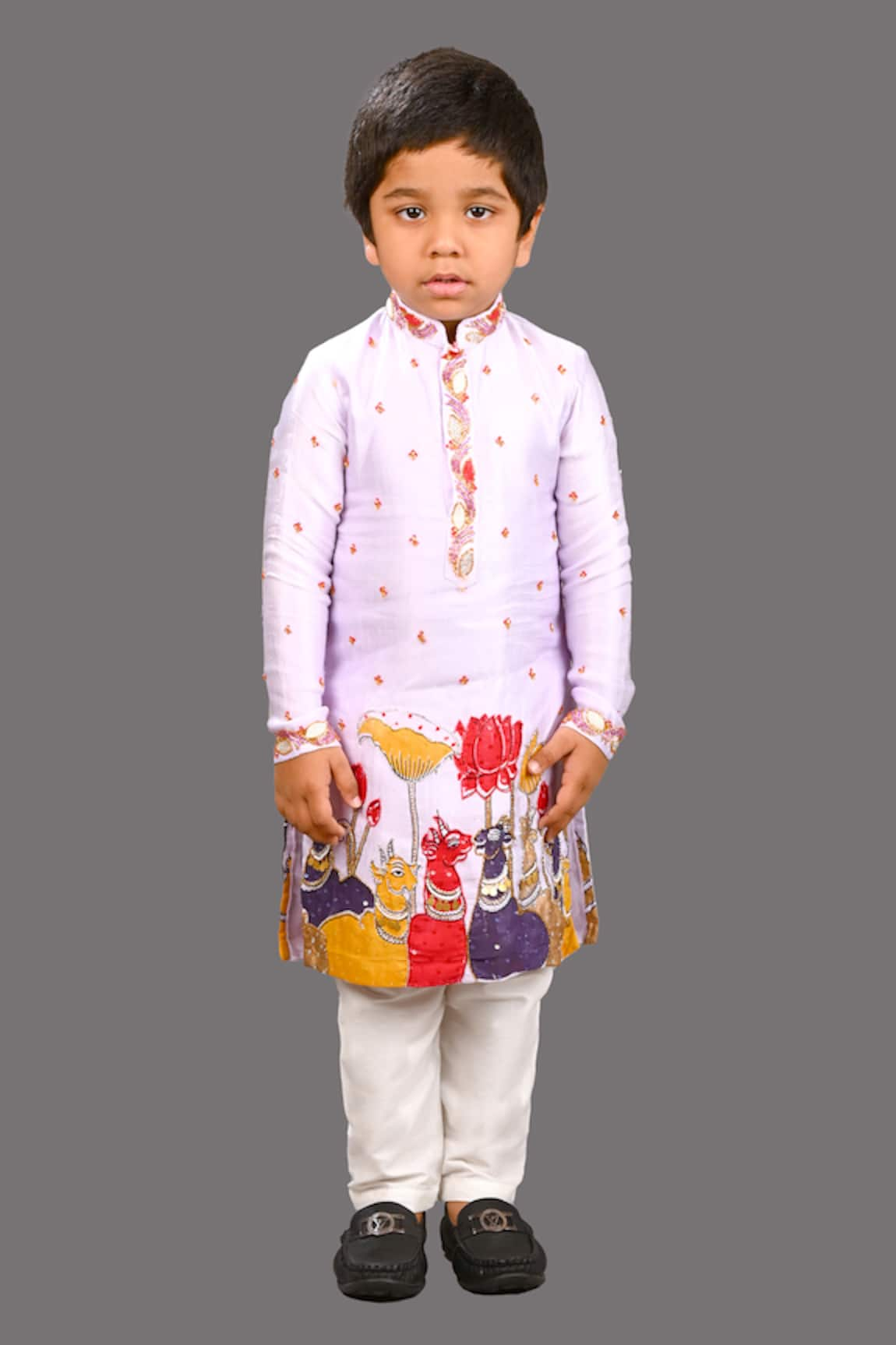 Lakshmi Reddy Cow Print Embroidered Kurta & Pant Set