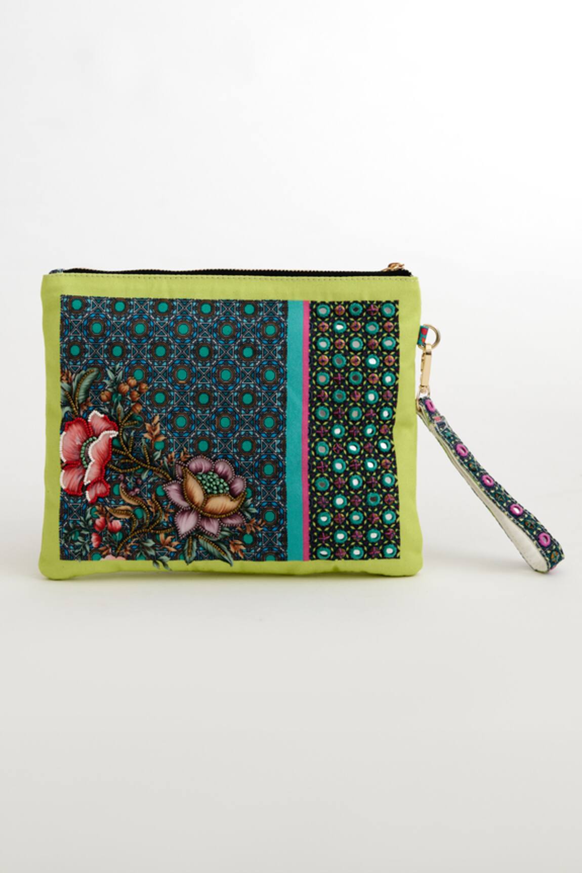 The Garnish Company Scilla Floral Print Wristlet Pouch