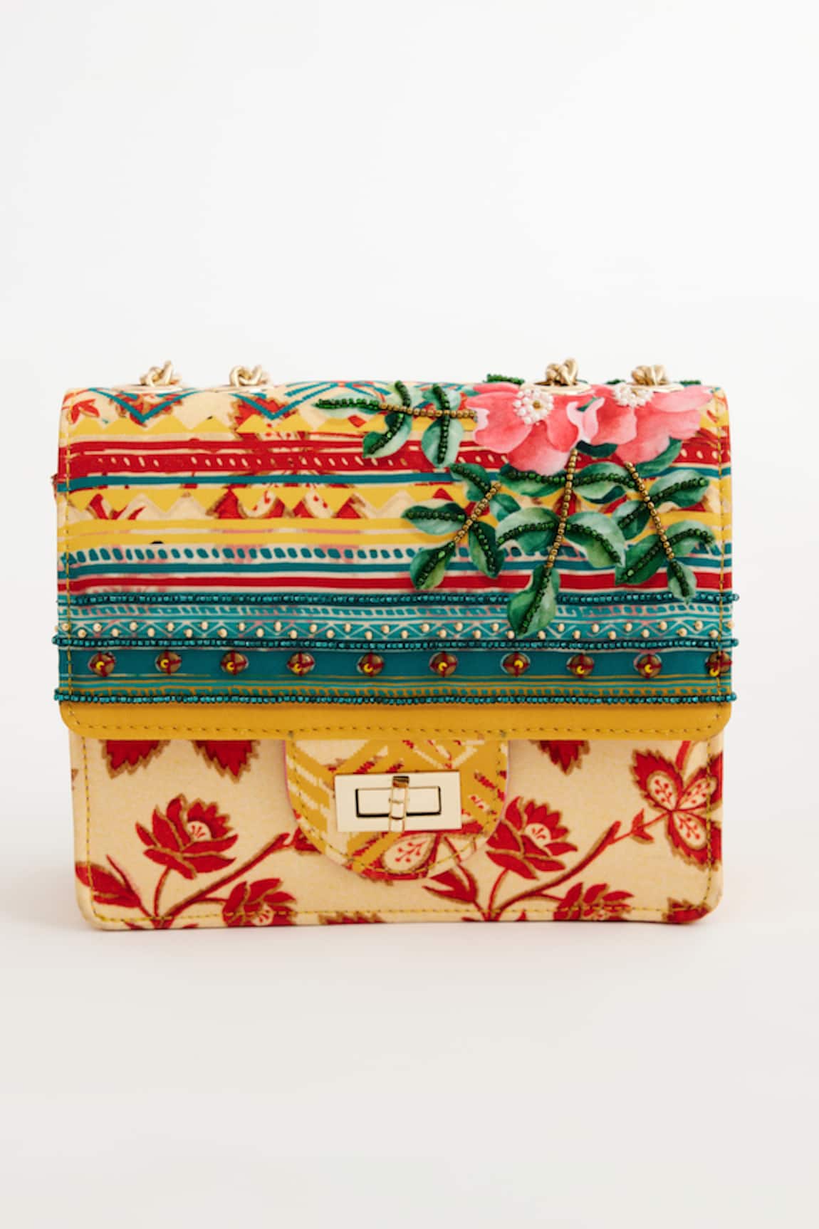 The Garnish Company Gloriosa Tribal Floral Print Sling Bag