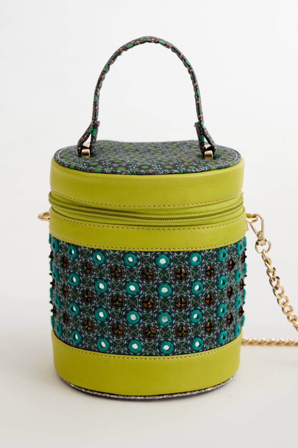 The Garnish Company Trillium Mirror Work Cylinder Bag
