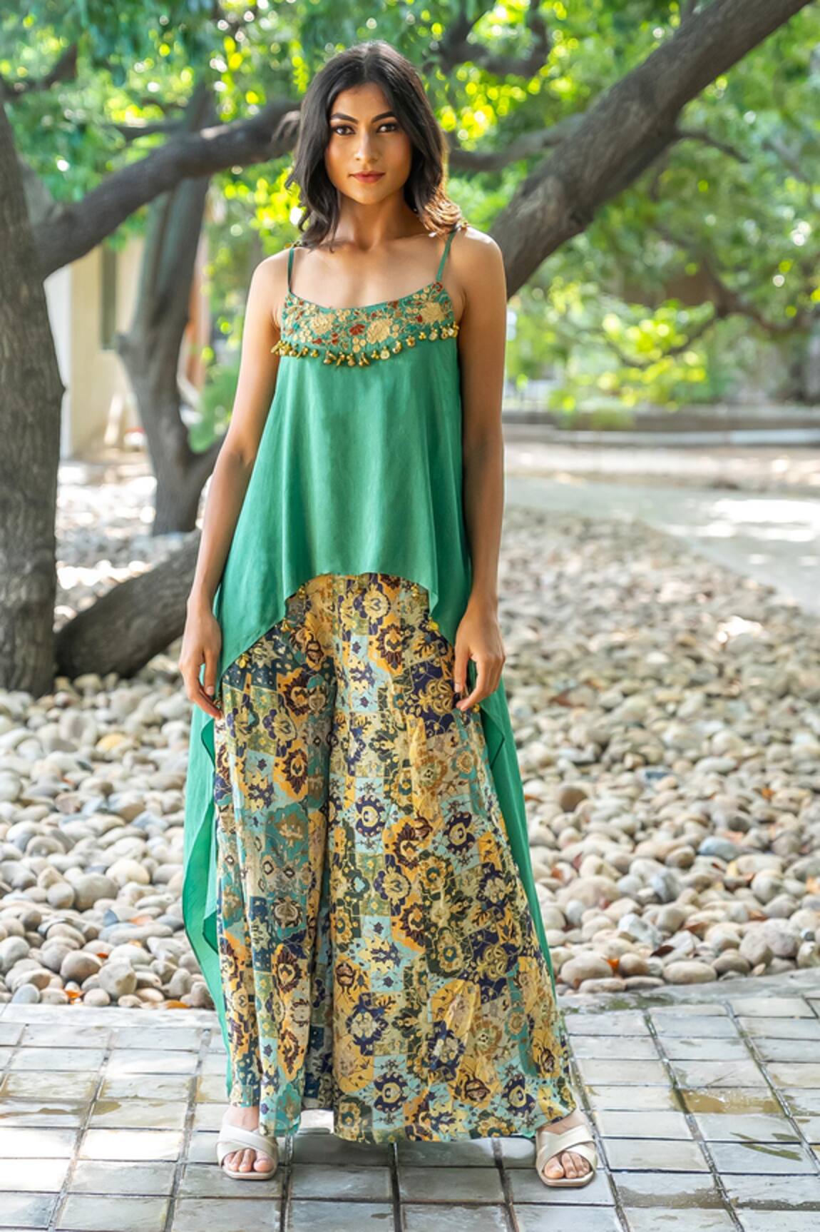 Nikita Vishakha Asymmetric Top With Mosaic Pattern Pant 