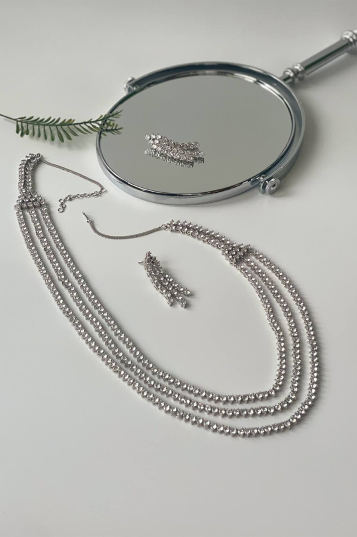 Studio6 Jewels Zirconia Embellished Layered Necklace Set