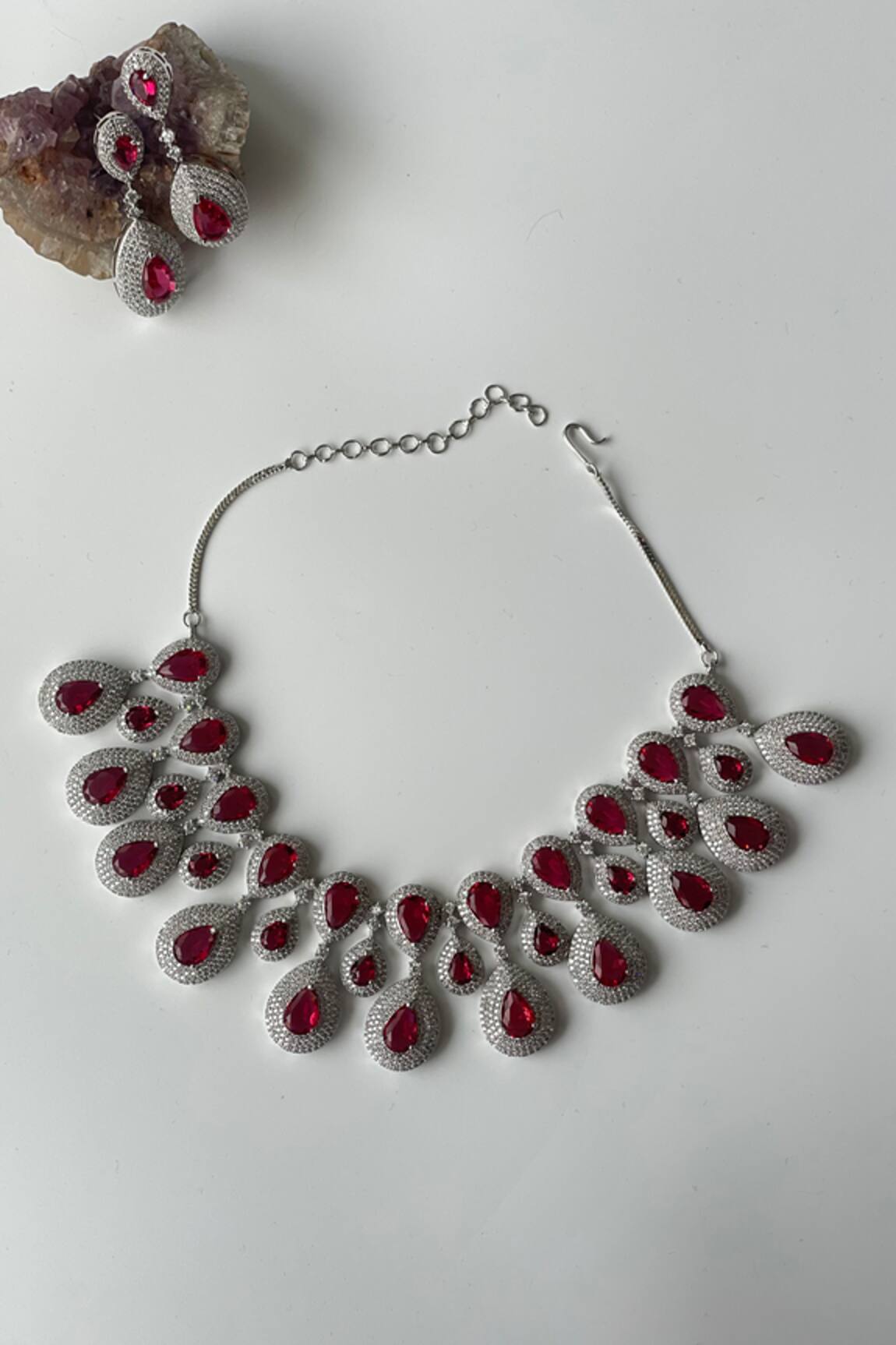 Studio6 Jewels Tear Drop Embellished Necklace Set