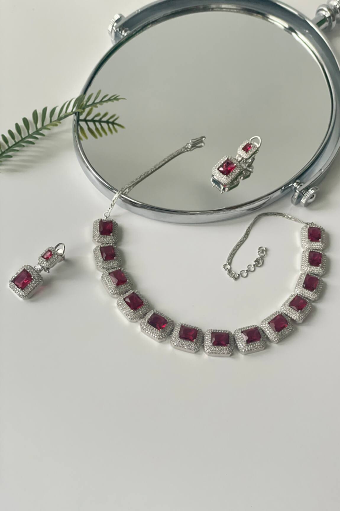 Studio6 Jewels Geometric Stone Embellished Necklace Set